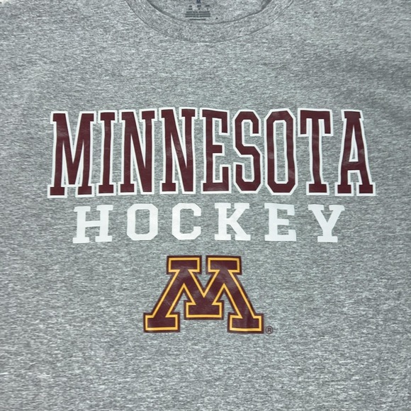 Minnesota Golden Gophers Shirt Mens Medium Gray NCAA College Hockey Champion Tee - Picture 2 of 9